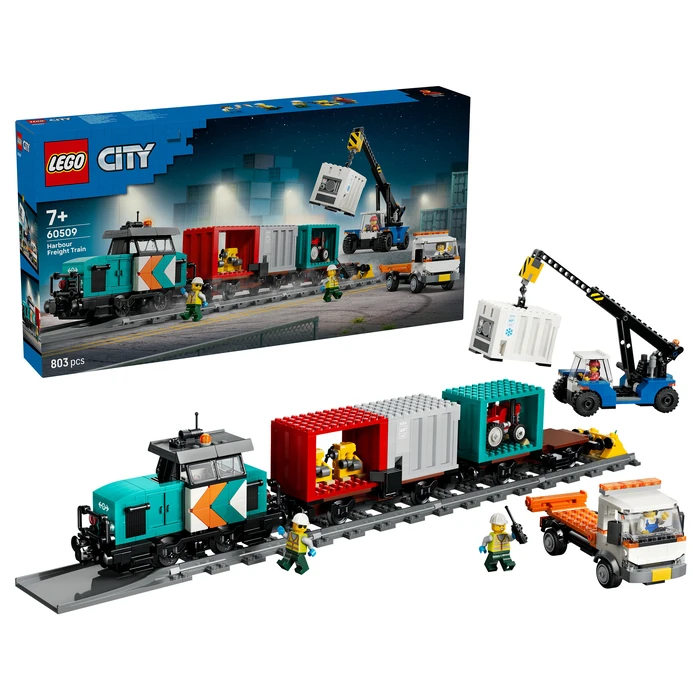 LEGO City Λιμενικό Φορτηγό Τρένο με Γερανό & Φορτηγό, 7+ ετών, 803 τεμάχια (60509)