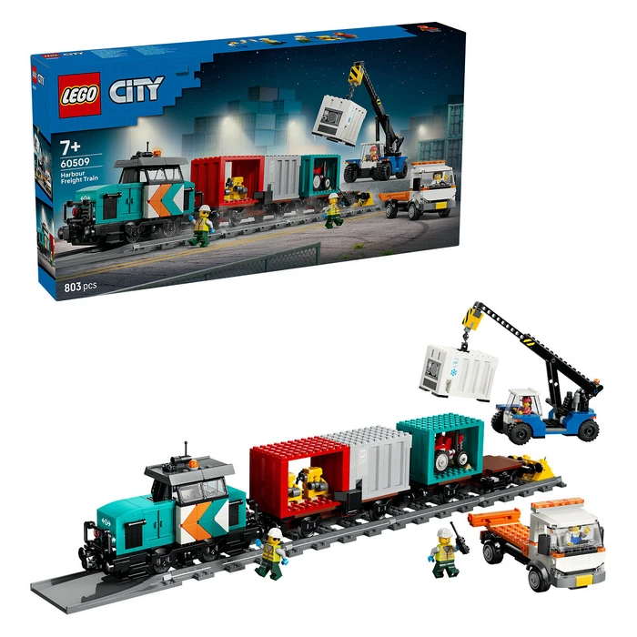 LEGO City Λιμενικό Φορτηγό Τρένο με Γερανό & Φορτηγό, 7+ ετών, 803 τεμάχια (60509)