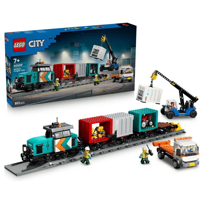 LEGO City Λιμενικό Φορτηγό Τρένο με Γερανό & Φορτηγό, 7+ ετών, 803 τεμάχια (60509)