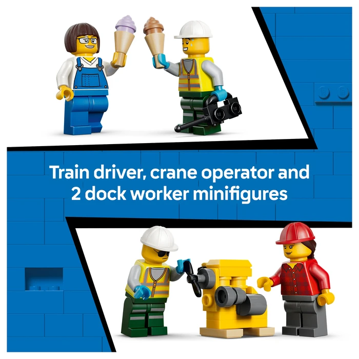 LEGO City Λιμενικό Φορτηγό Τρένο με Γερανό & Φορτηγό, 7+ ετών, 803 τεμάχια (60509)