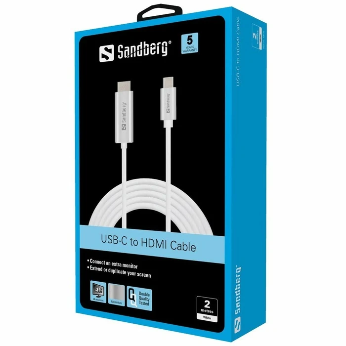 Αντάπτορας USB-C σε HDMI Sandberg 136-21 Ασημί 2 m