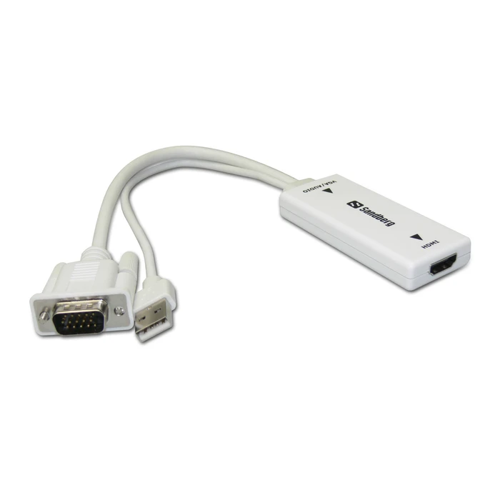 Sandberg Μετατροπείς - Αντάπτορες HDMI female σε USB-A VGA male Λευκό