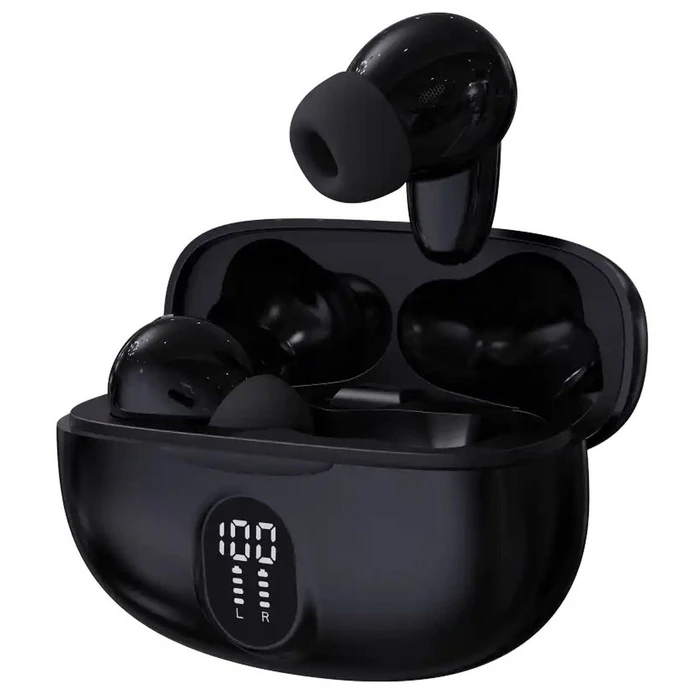 Denver TWE-57 In-ear Bluetooth Handsfree Ακουστικά με Θήκη Φόρτισης Μαύρα