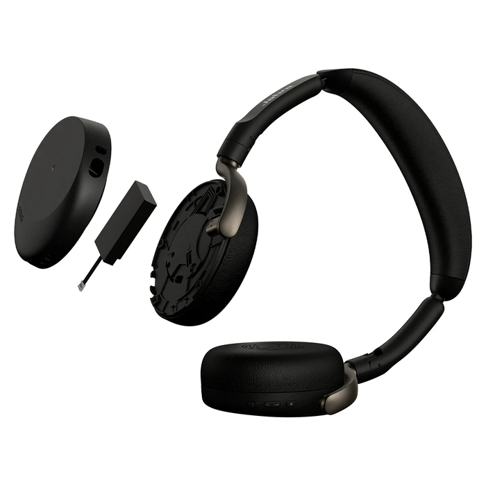 Jabra Evolve3 65 Flex Link 390c MS Wireless Charging Pad On Ear Ακουστικά πολυμέσων με μικρόφωνο και Bluetooth