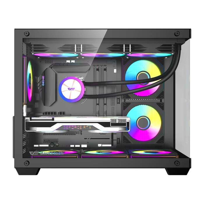 Darkflash B275 Pro Gaming Mini Tower Κουτί Υπολογιστή με Πλαϊνό Παράθυρο και ARGB Φωτισμό - Μαύρο
