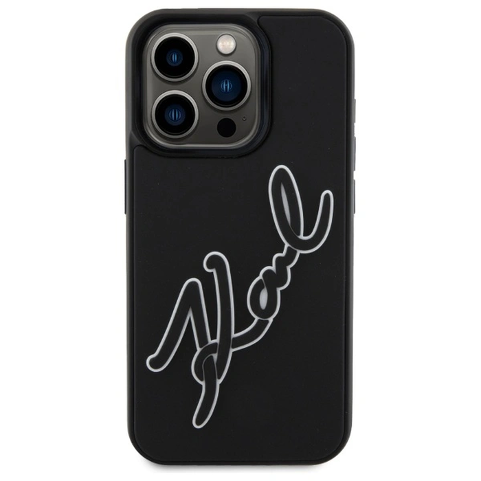 Karl Lagerfeld KLHCP15L3DRKSDLK Apple iPhone 15 Pro hardcase 3D Rubber Signature black