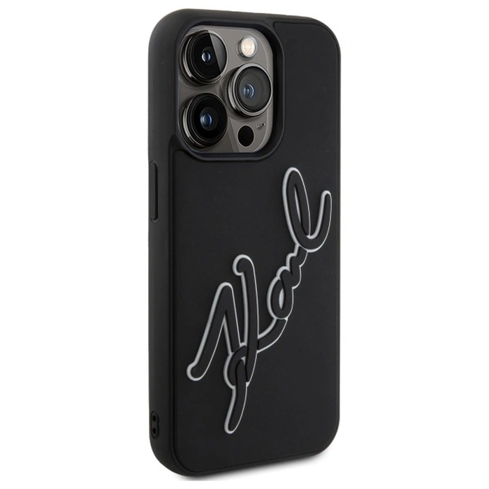 Karl Lagerfeld KLHCP15L3DRKSDLK Apple iPhone 15 Pro hardcase 3D Rubber Signature black