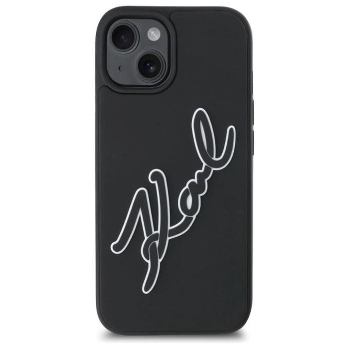 Karl Lagerfeld KLHCP15S3DRKSDLK Apple iPhone 15 hardcase 3D Rubber Signature black