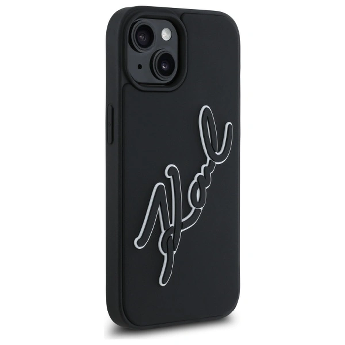 Karl Lagerfeld KLHCP15S3DRKSDLK Apple iPhone 15 hardcase 3D Rubber Signature black