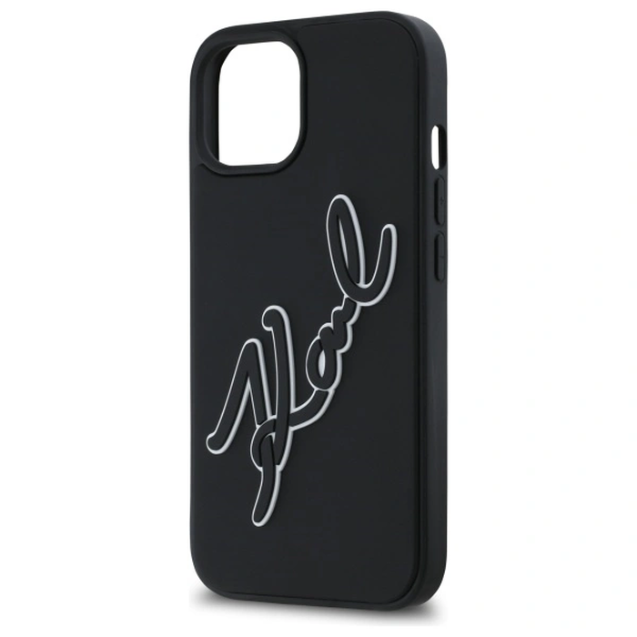 Karl Lagerfeld KLHCP15S3DRKSDLK Apple iPhone 15 hardcase 3D Rubber Signature black