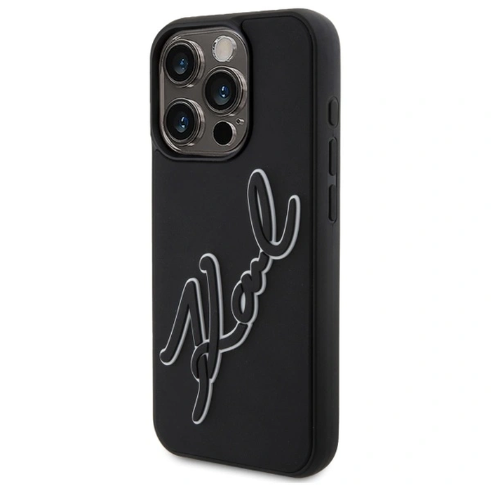 Karl Lagerfeld KLHCP15X3DRKSDLK Apple iPhone 15 Pro Max hardcase 3D Rubber Signature black