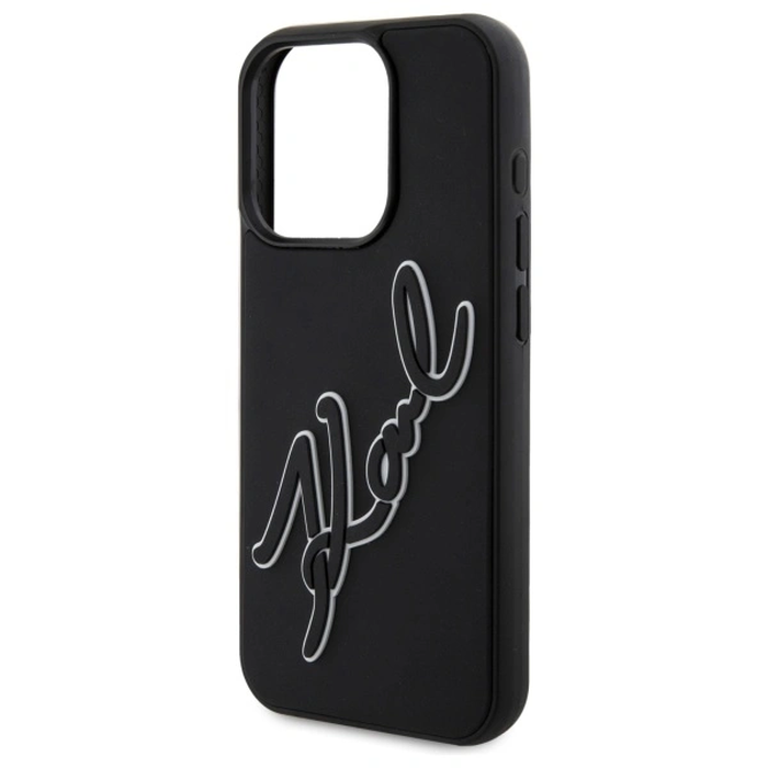 Karl Lagerfeld KLHCP15X3DRKSDLK Apple iPhone 15 Pro Max hardcase 3D Rubber Signature black