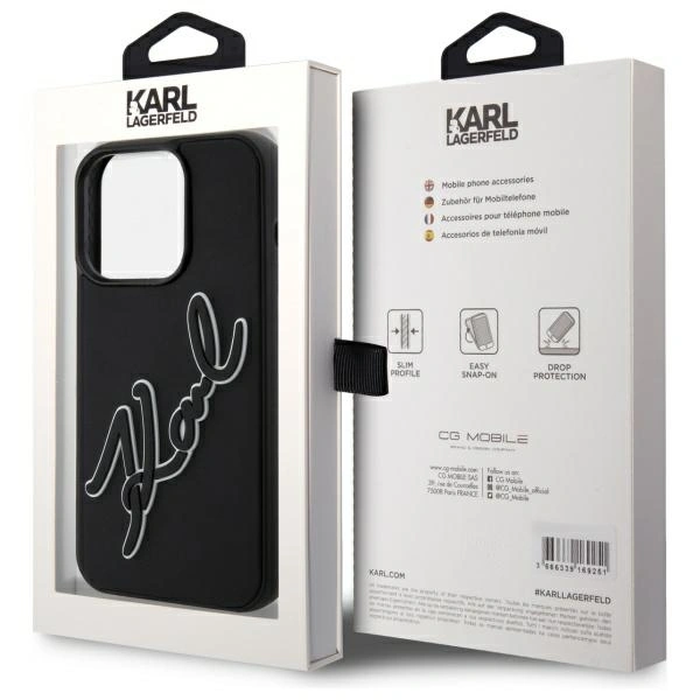 Karl Lagerfeld KLHCP15X3DRKSDLK Apple iPhone 15 Pro Max hardcase 3D Rubber Signature black