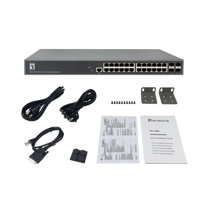 LevelOne TURING GTL-2885 28-Port Managed L3 Switch (24xGE/4x10G SFP+) - 19" Rack