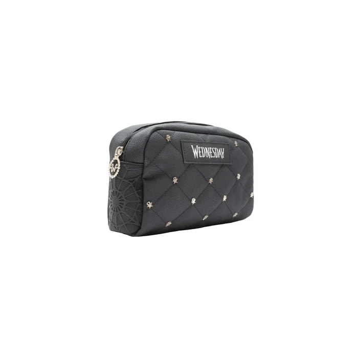 Wednesday - Quilted Cosmetic Bag / Pencil Case, Black (Blue Sky Studios)