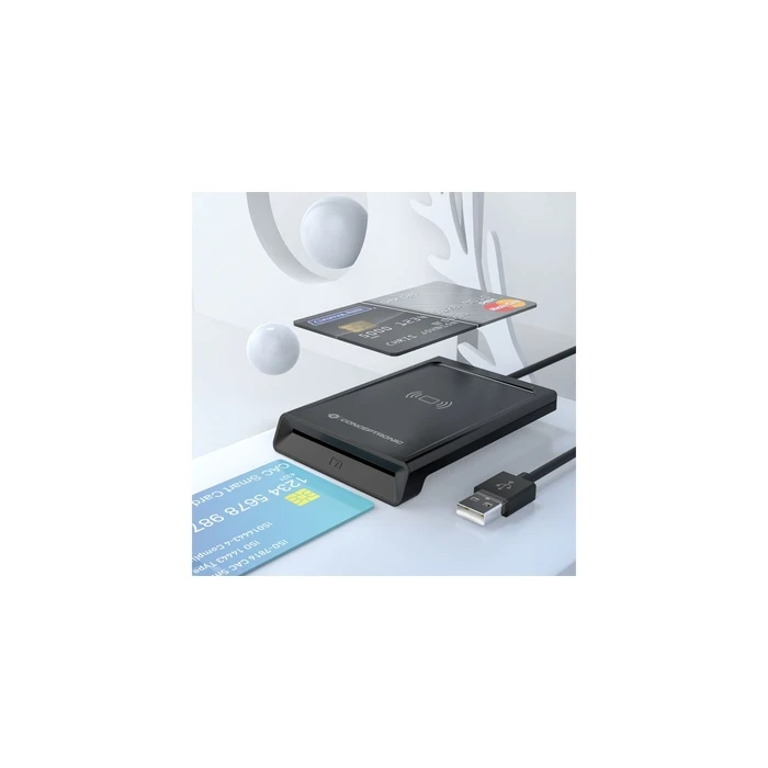 CONCEPTRONIC Dual-Interface Smart-ID Αναγνώστης Κάρτας USB-A Μαύρο