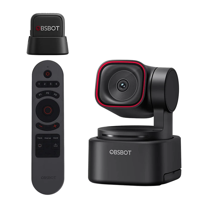 Obsbot Tiny 3 Lite Webcam 48MP 4K@30fps 1080p@120fps με ενσωματωμένο μικρόφωνο, AI παρακολούθηση, USB 2.0, τηλεχειριστήριο, Obsbot Vox Se μικρόφωνο συμπεριλαμβάνεται, Γκρι