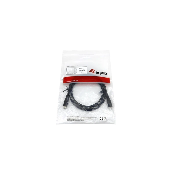 Equip USB‑C to USB‑C Cable (USB 2.0), 3A, PD 60W, St/St, 0.30 m, Black (SKU 578529, MPN 128832)