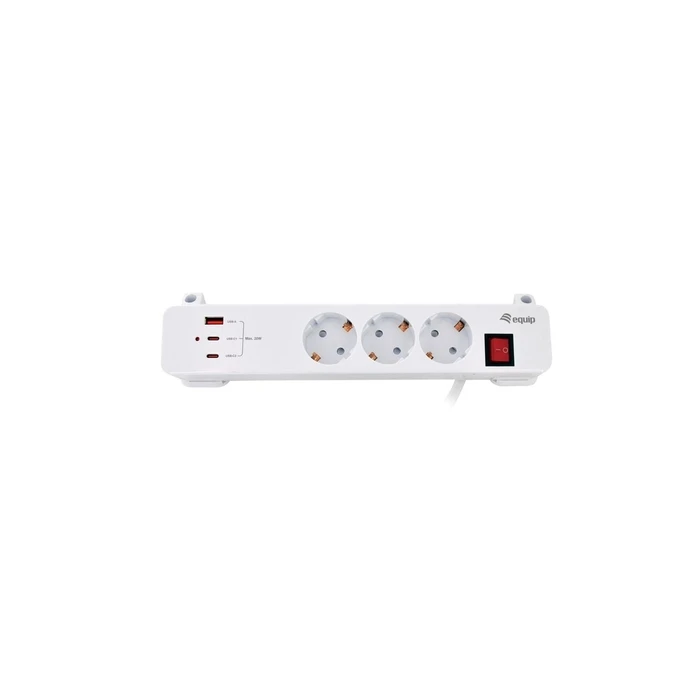 Power Strip 3-Socket with Switch and 2m Cable 245556 - Equip
