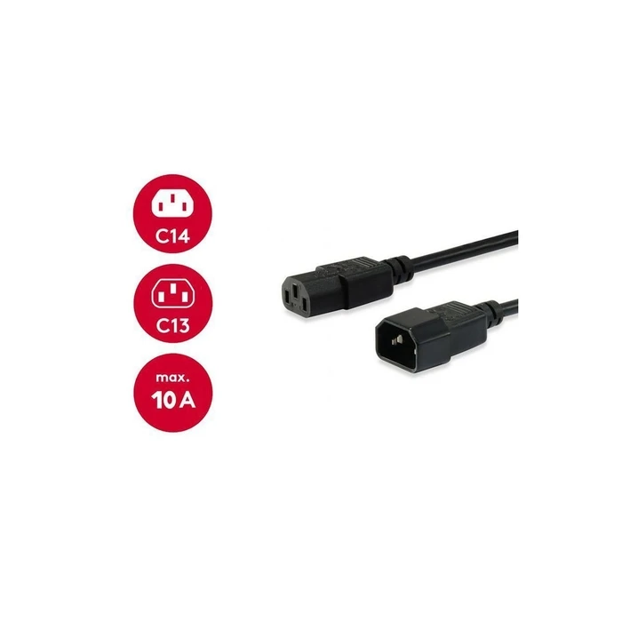 Καλώδιο τροφοδοσίας Equip IEC C13 -> IEC C14 1.5m Μαύρο
