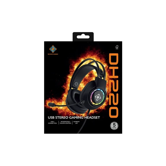 Deltaco DH220 Over Ear Gaming Headset με σύνδεση 3.5mm