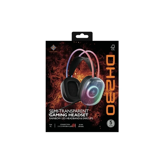 Deltaco DH230 Over Ear Gaming Headset με σύνδεση 3.5mm