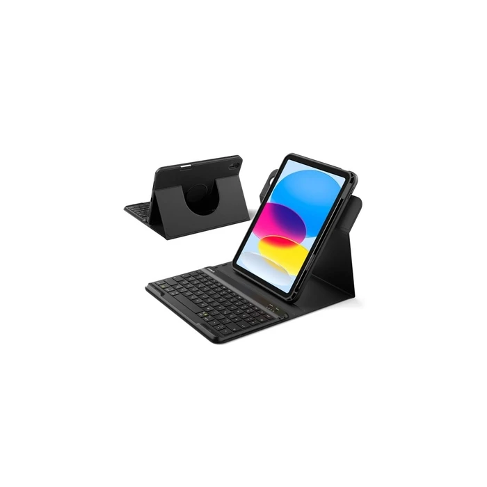 Inateck N0029 Black 360° Bluetooth Keyboard Case for iPad 11 inch (A16, 2025) and iPad 10.9 inch (10th Gen, 2022)