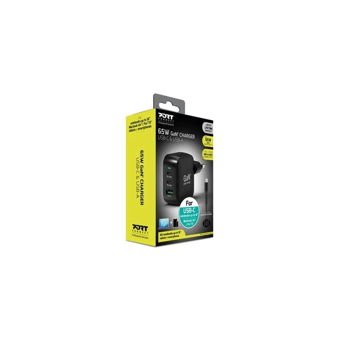 Port WALL GaN2 Charger USB-C & USB-A 65W