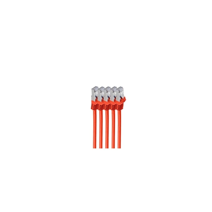 Shiverpeaks RJ45 Patch Cable S/FTP, Cat7, Pack of 5, 5 m, Red