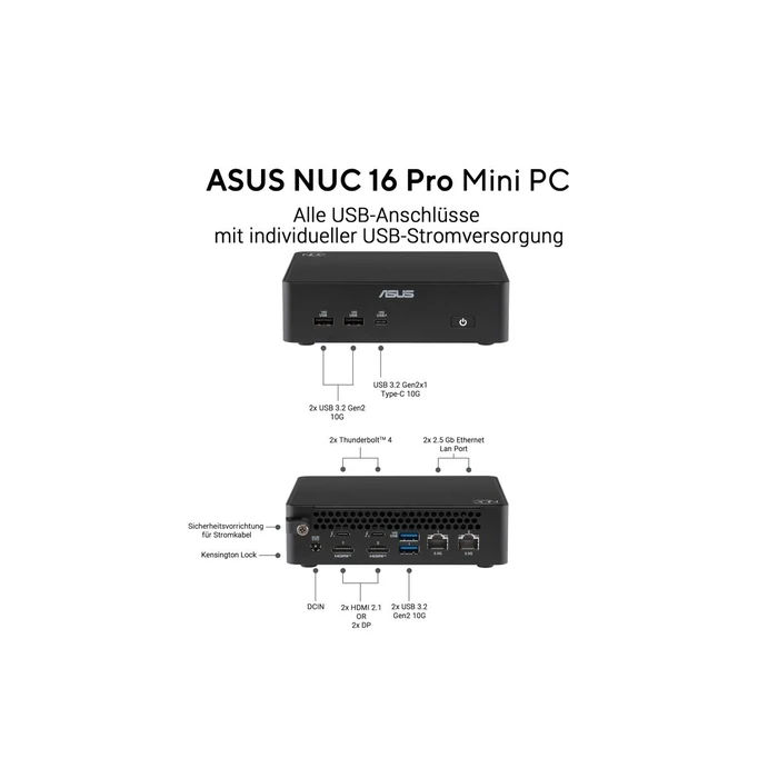 ASUS RNUC16GDKW96C4N2 UX9 (Intel Core Ultra X9 378H), 32GB LPDDR5-5600, 1TB SSD, Windows 11 Pro