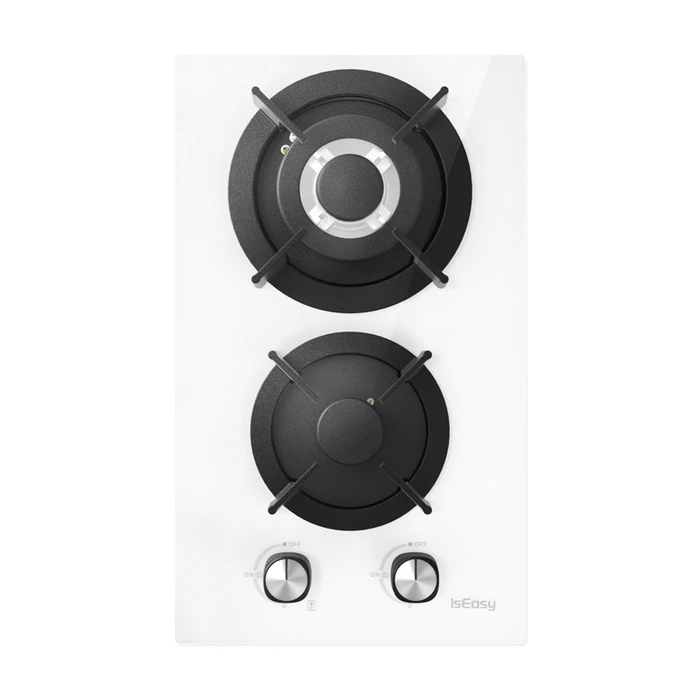 IsEasy MGBG-312A 2-Burner Domino Gas Hob (White Glass)