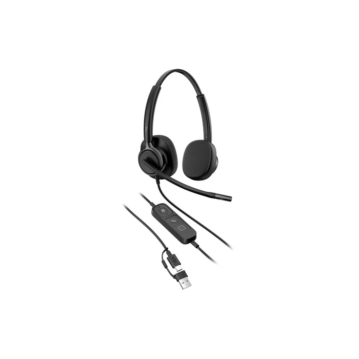 HP Poly Mission 415 Monaural On‑Ear Multimedia Headset with Microphone (USB‑A / USB‑C)