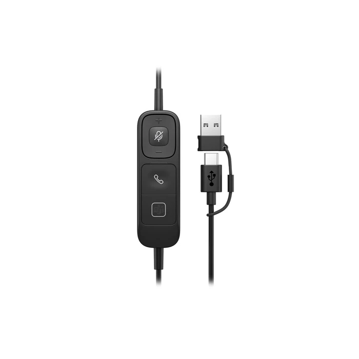 Poly Mission 615 Monaural USB Wired Headset (USB-C with tethered USB-A adapter) - Bulk (SKU C01C3A6#AC3)