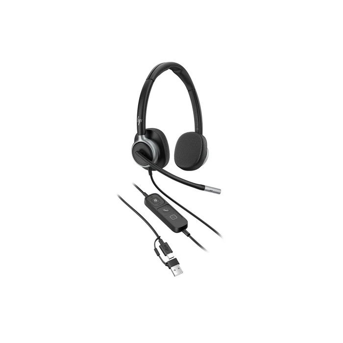 Poly Mission 615 Monaural USB Wired Headset (USB-C with tethered USB-A adapter) - Bulk (SKU C01C3A6#AC3)