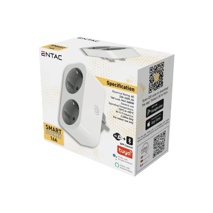 Entac WIFI 2-θέσιος αντάπτορας πρίζας (ES-DSA-WIBLE)