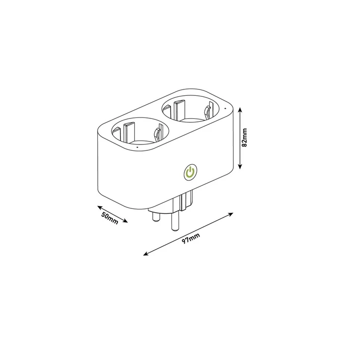 Entac WiFi Διπλός Έξυπνος Προσαρμογέας Πρίζας (2-φορές) ES-DSA-WIBLE