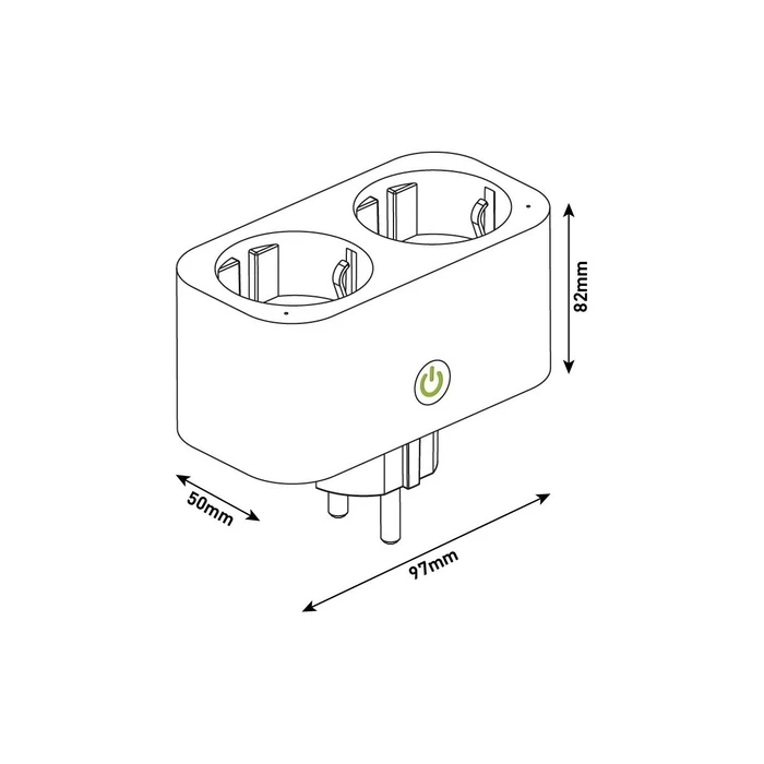 Entac WIFI 2-θέσιος αντάπτορας πρίζας (ES-DSA-WIBLE)