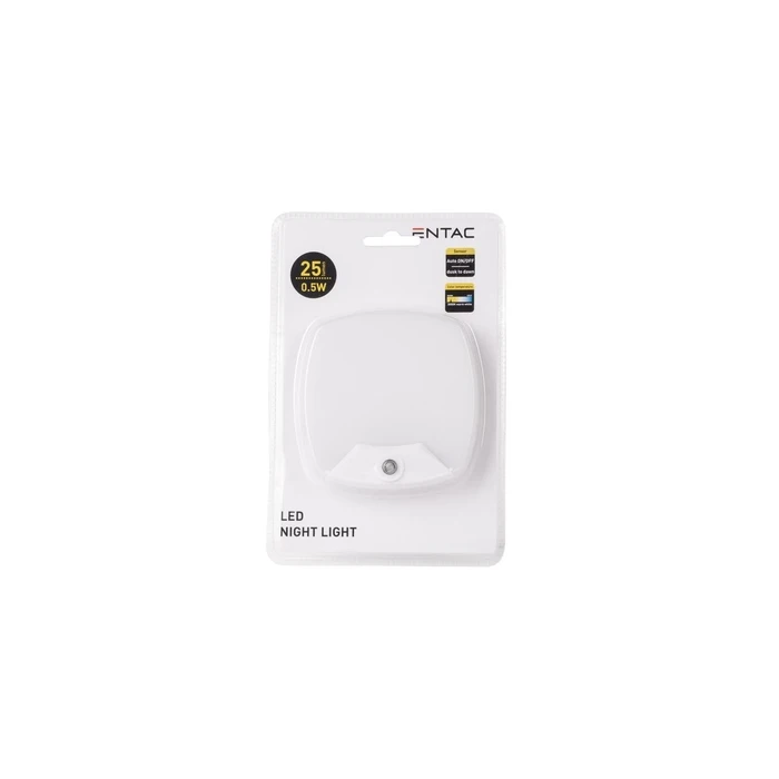 Entac Night Light 0.5W Square Warm White with Dusk-to-Dawn Sensor (ENL-RS-0.5W-DSWW)