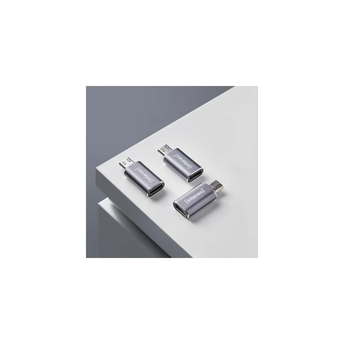 Intenso 3-pack USB Adapter USB‑C to Micro‑USB C480M Aluminum (Anthracite)