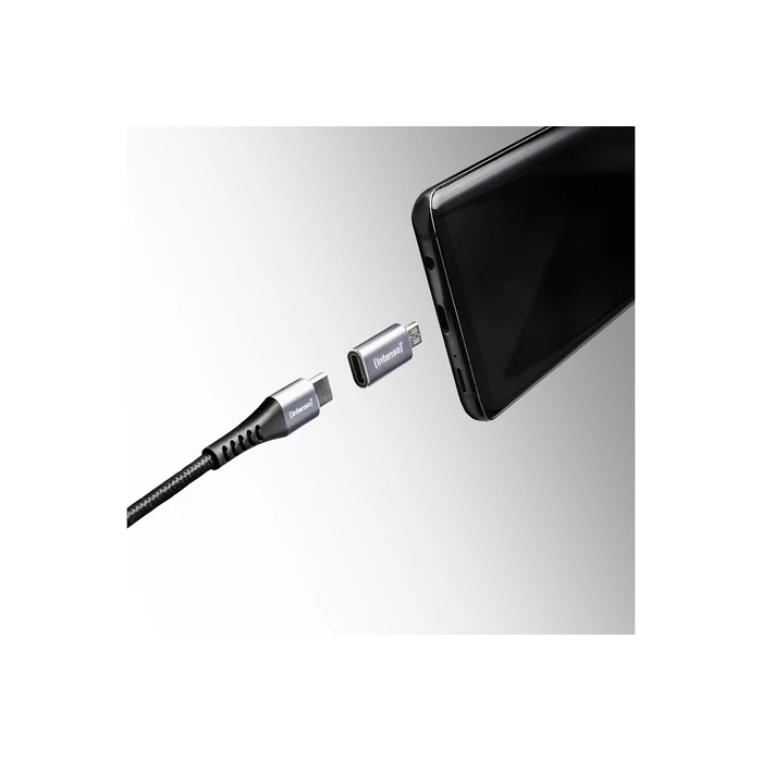 Intenso 3-pack USB Adapter MIX480 (USB-C / USB-A / microUSB), Aluminum, Gray (EAN:4034303038152)