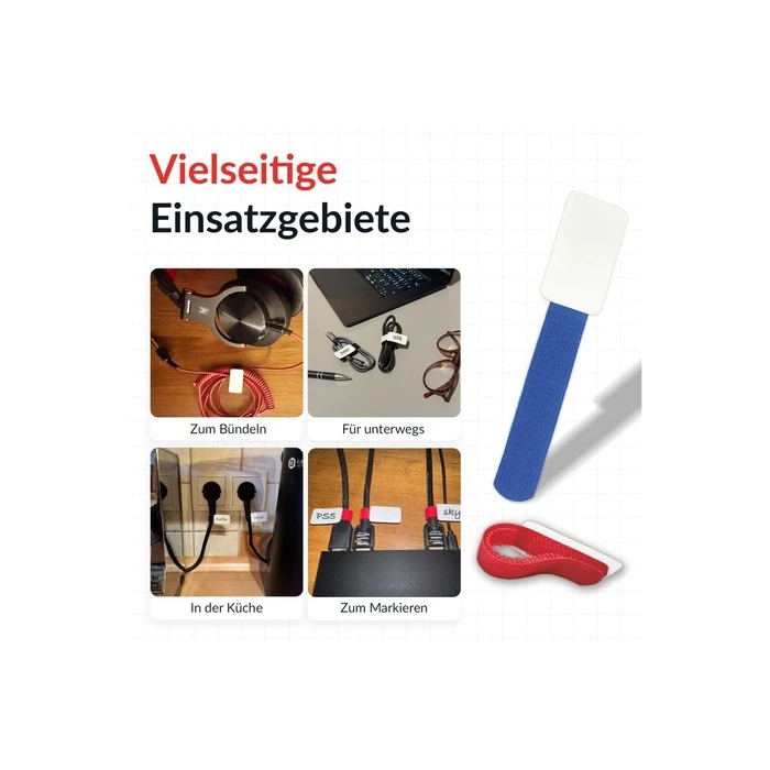 Label-the-Cable (LTC) reusable Velcro cable-tie label set, mix, 10 pcs