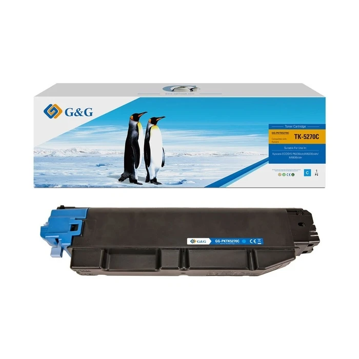 G&G Toner compatible with Kyocera TK-5270C - Cyan - 6,000 pages - SKU 588184 - EAN 6941784764464 - MPN 20819