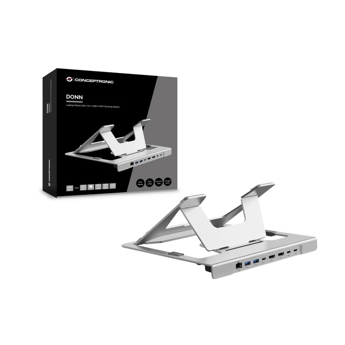 Conceptronic DONN35S USB-C Docking Station with HDMI, PD and Ethernet — Silver