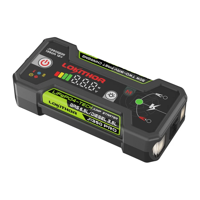 Lokithor J1350 Pro Φορητός Εκκινητής Μπαταρίας Αυτοκινήτου 1350A με Power Bank/USB/Φακό
