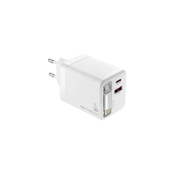 TROIKA Power Pull 35 USB Charger (CHA35/WH)