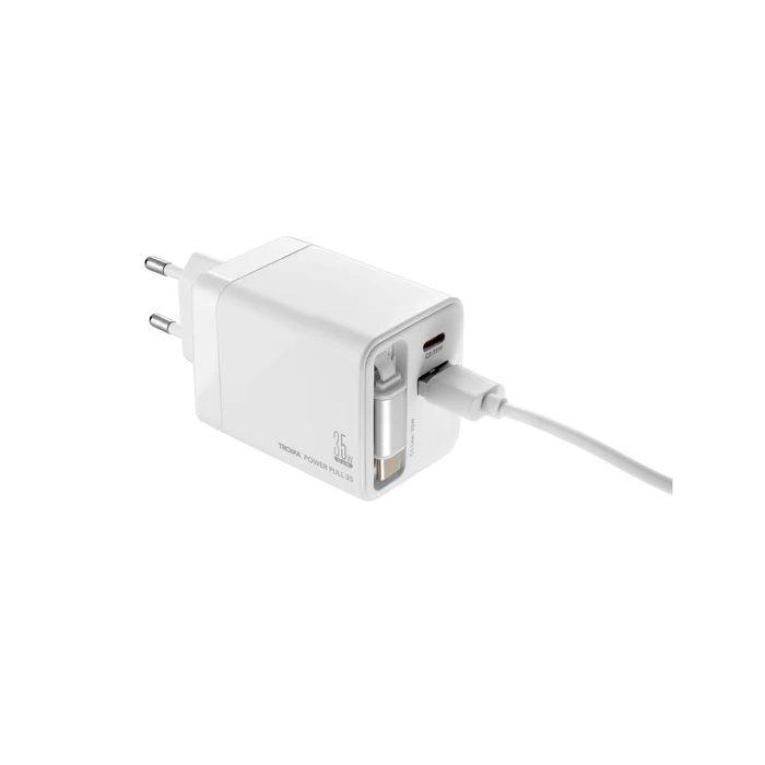 TROIKA Power Pull 35 USB Charger (CHA35/WH)