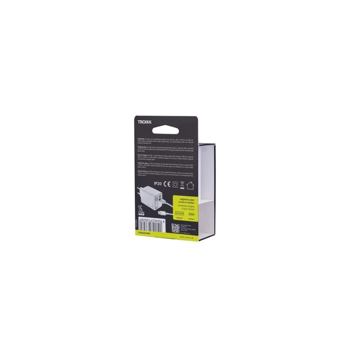 TROIKA Power Pull 35 USB Charger (CHA35/WH)