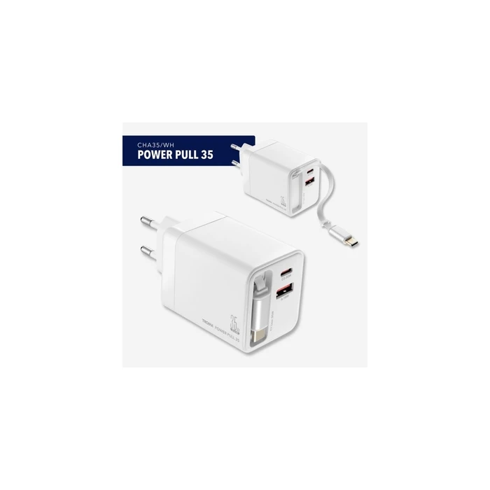 TROIKA Power Pull 35 USB Charger (CHA35/WH)