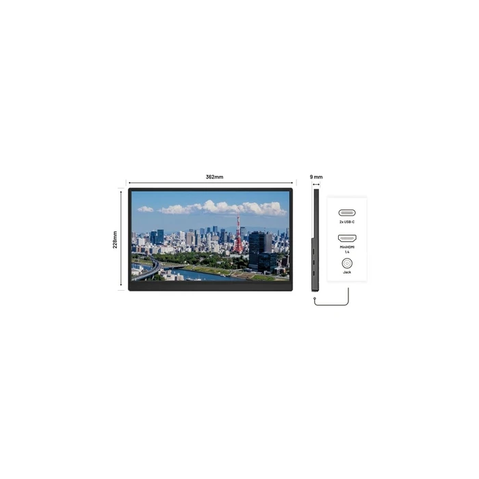JAPANNEXT 40,6cm JN-MD-i156F-LE MiniHDMI/USB-C FHD φορητή οθόνη