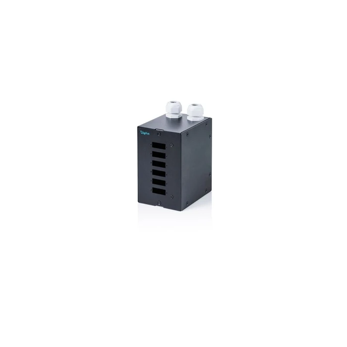 DIGITUS LWL Hutschienen 6 SC DX/LC DX Quad διανομέας (DN-96990) - μαύρο, χωρίς εξαρτήματα